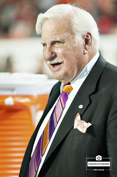 Former Miami Hurricanes Head Coach, Howard Schnellenberger, makes a pre-game appearance