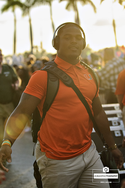 Denzel Perryman takes his final Canes Walk