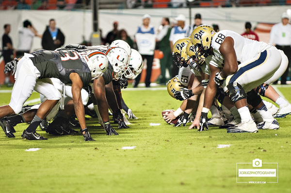 Teams line up in the trenches