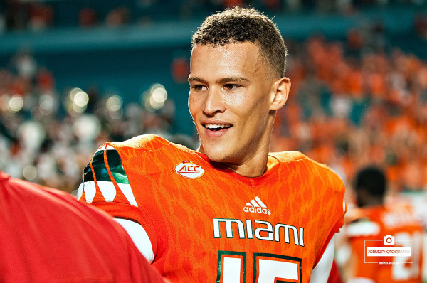 Brad Kaaya shakes hands after the game