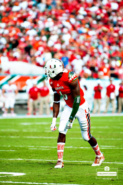 Herb Waters lines up on offense