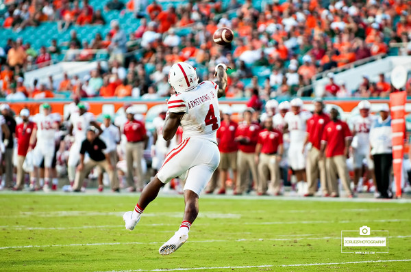 Nebraska QB Tommy Armstrong throws a pass
