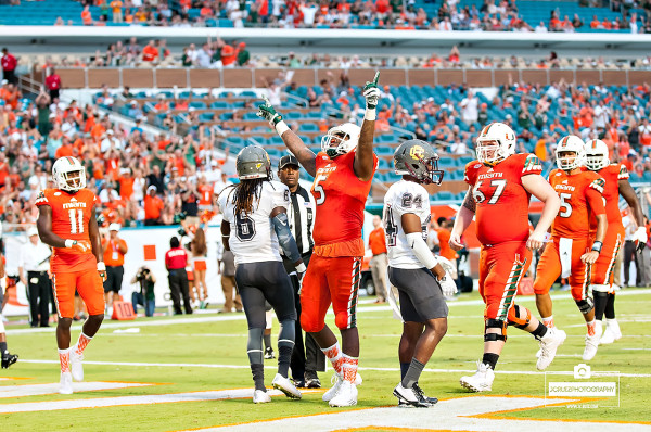 Standish Dobard celebrates a touchdown