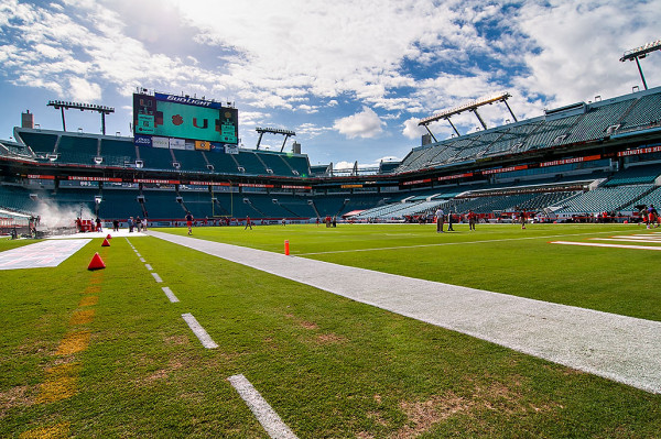 Sunlife Stadium before the teams take the field to warmup
