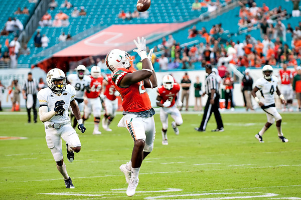 Tight End Christopher Herndon looks to haul in a pass