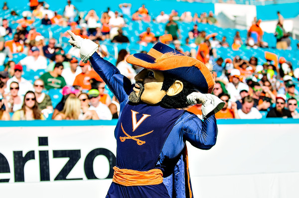 The Virginia Cavaliers mascot