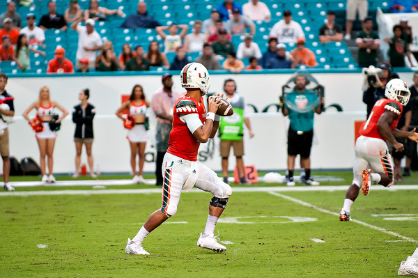 Brad Kaaya looks to attempt a pass