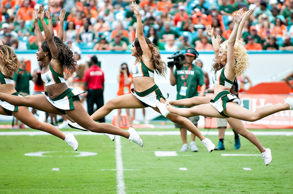 The Hurricanes Sunsations dance team performs their routine