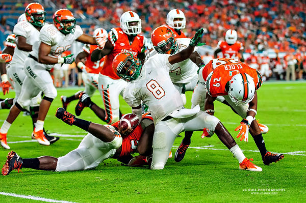 FAMU QB, Kenneth Coleman, gets tackled awkwardly