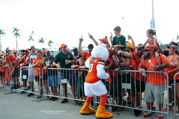 Sebastian the Ibis greets fans