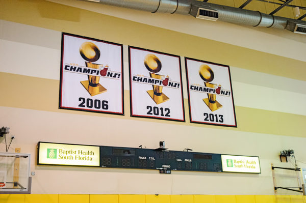 Miami Heat NBA Championship banners