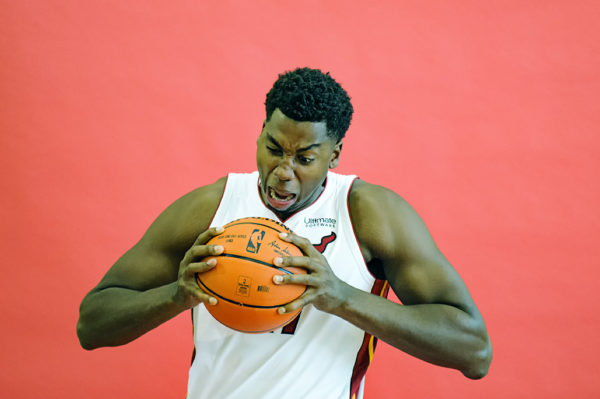 Hassan Whiteside has a little fun with his portait