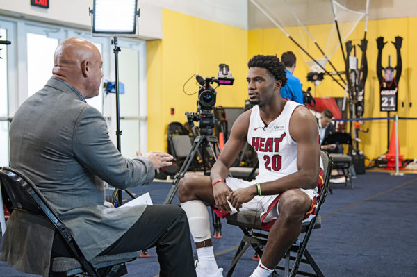 Justise Winslow, Heat forward, gives an interview to Telemundo