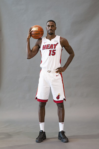 Heat forward, Okaro White, poses for his picture