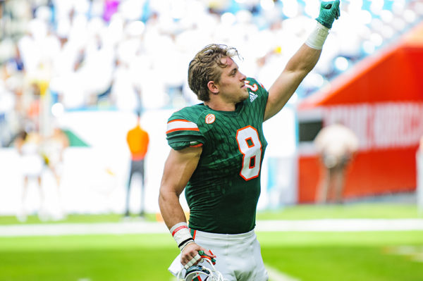 Braxton Berrios acknowledges the crowd