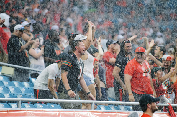 The fans didn't seem to mind the rain