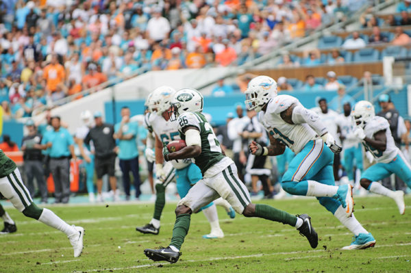 Marcus Maye (26) runs back his interception