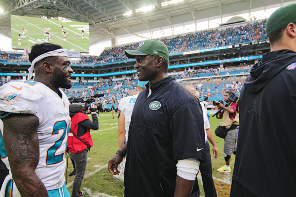Todd Bowles is all smiles seeing Reshad Jones (20)