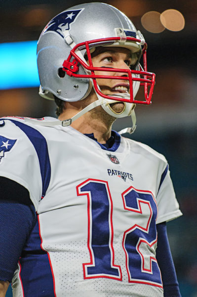 Tom Brady is all smiles before the game