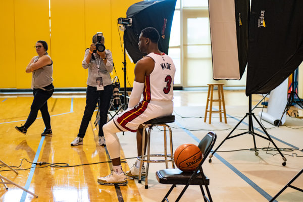 Dwyane Wade sits for his photo