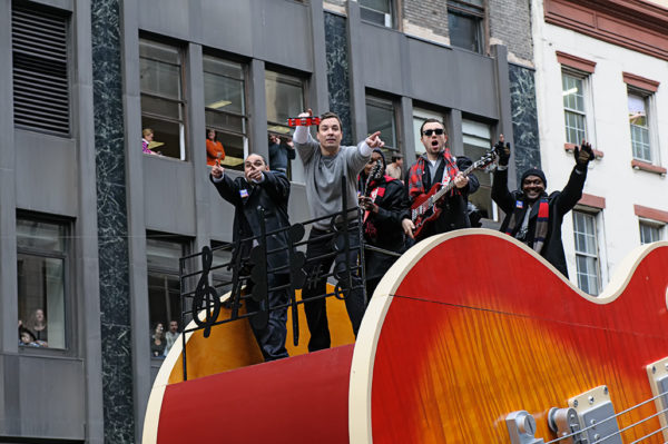 Jimmy Fallon and the Roots band