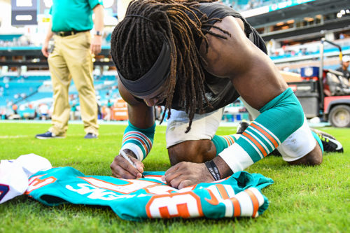 Miami Dolphins defensive back Walt Aikens (35)