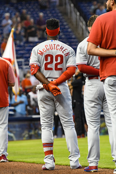 Philadelphia Phillies center fielder Andrew McCutchen (22)