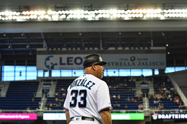 Miami Marlins third base coach Fredi Gonzalez (33)