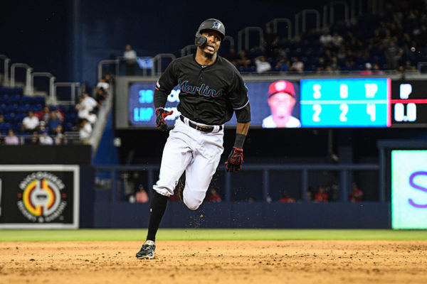 Miami Marlins right fielder Rosell Herrera #5