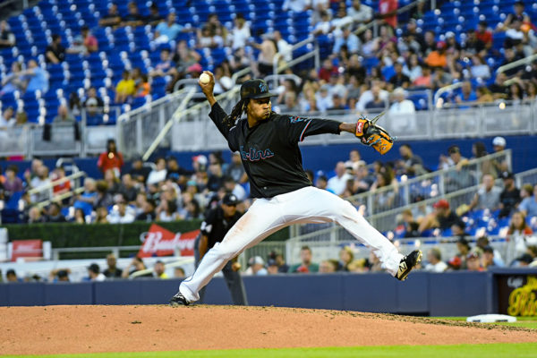 Miami Marlins starting pitcher Jose Urena #62