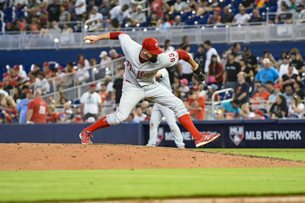 Philadelphia Phillies relief pitcher Pat Neshek (93)