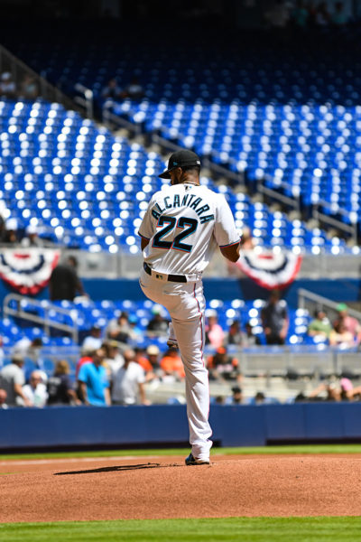 Miami Marlins starting pitcher Sandy Alcantara #22