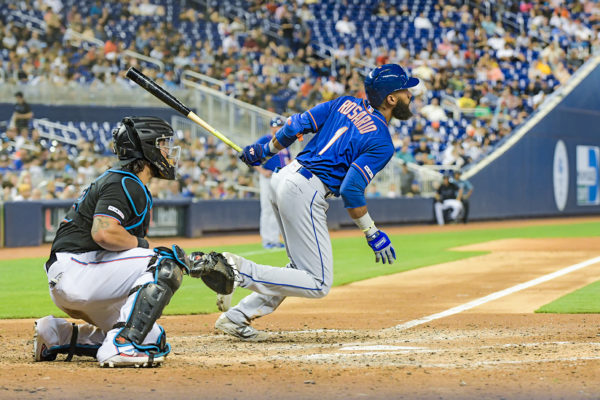 New York Mets shortstop Amed Rosario #1 - NY Mets vs. Miami Marlins at Marlins Park