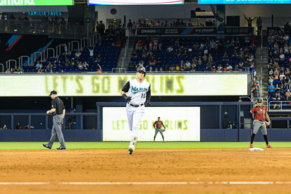 Miami Marlins third baseman Brian Anderson #15 - Arizona Diamondbacks vs. Miami Marlins at Marlins Park