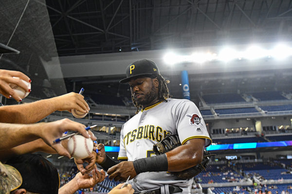 Pittsburgh Pirates first baseman Josh Bell #55 - Pittsburgh Pirates vs. Miami Marlins at Marlins Park