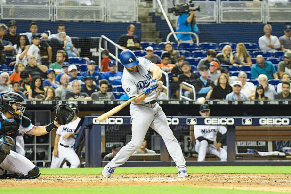 LA Dodgers left fielder Kyle Garlick