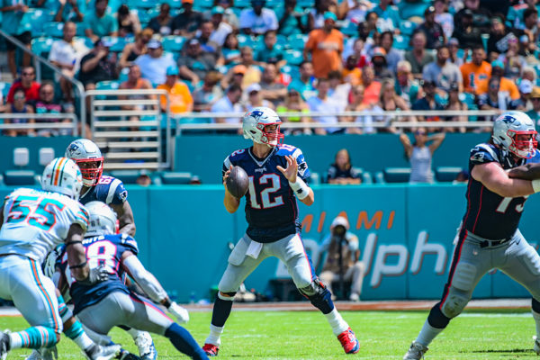 New England Patriots quarterback Tom Brady #12 | New England Patriots vs. Miami Dolphins | September 15, 2019 | Hard Rock Stadium