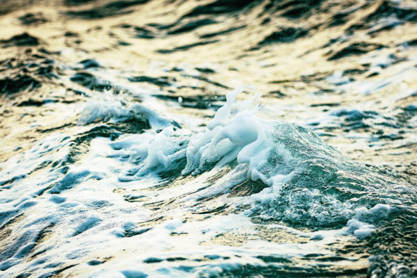 ocean waves at sunset