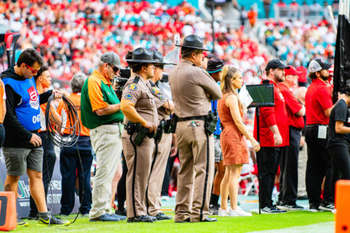 college football sidelines